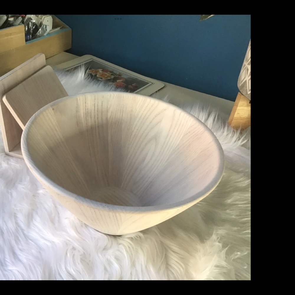 Wooden salad bowl & Napkin Holder set